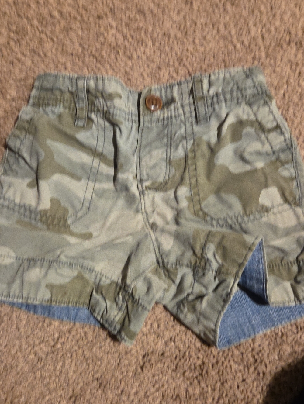 Camo Print Kids Shorts - Green